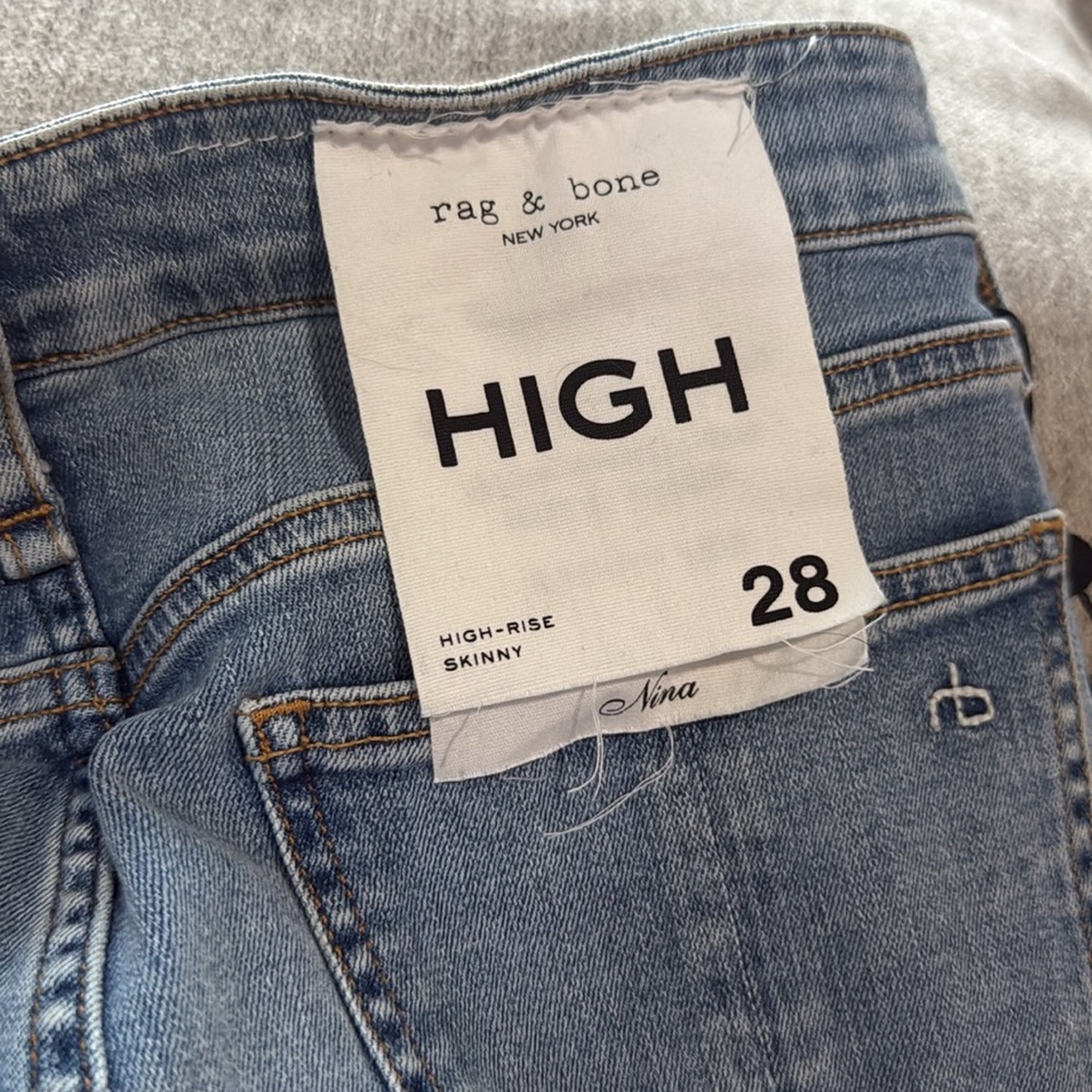 RAG and BONE Jean Nina High Rise Skinny Stretch Jean Montrose Sz 28 NEW - Picture 5 of 7